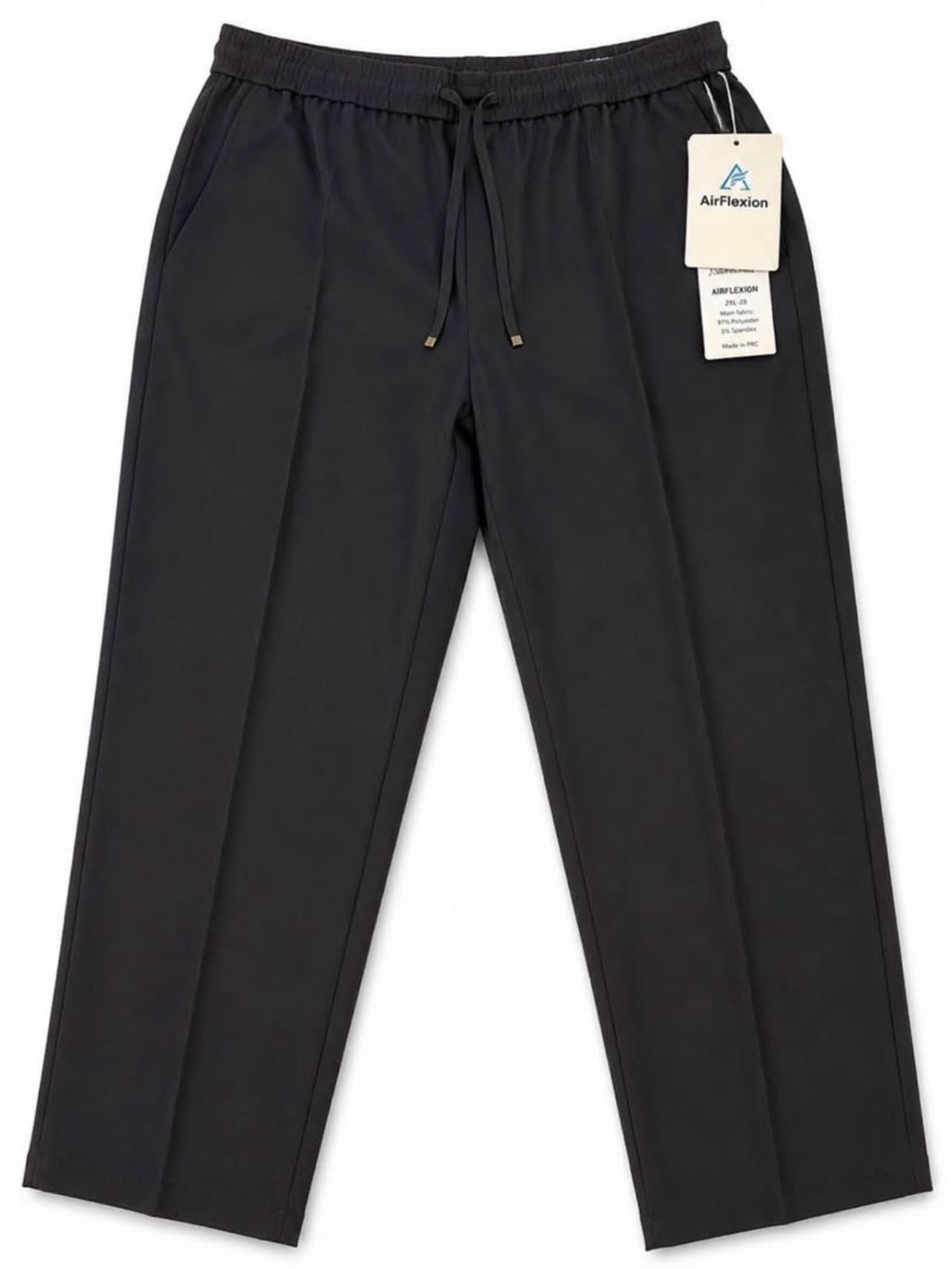 Men's Black Tailored Drawstring Dress Pants